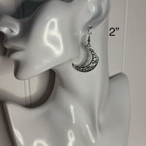 Lunar Elegance Silver Moon Earrings NWT